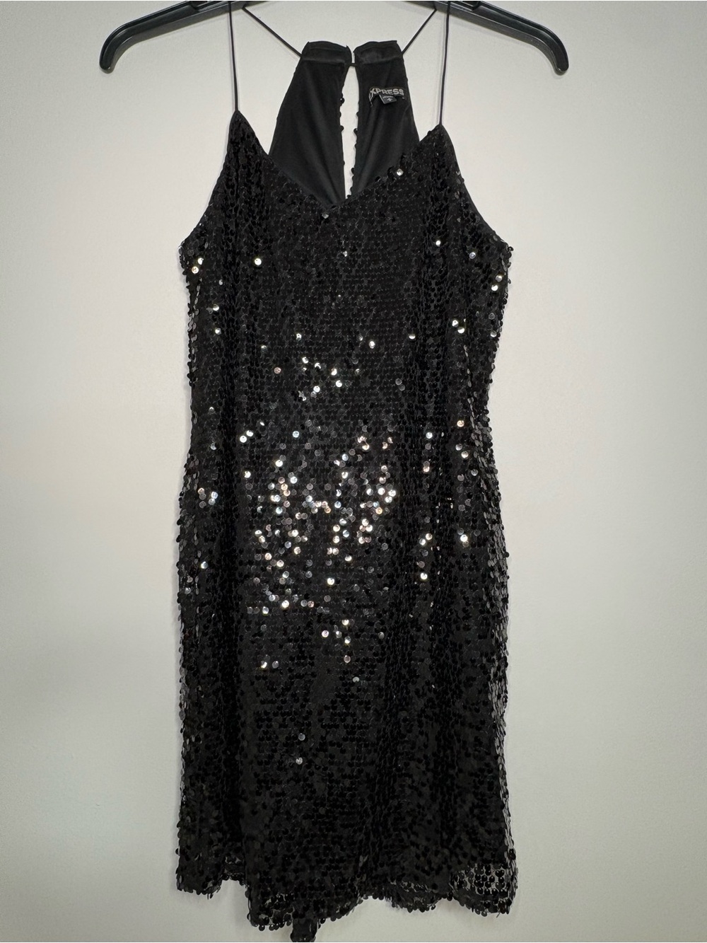 Black Sequin Halter Cocktail Dress by Express